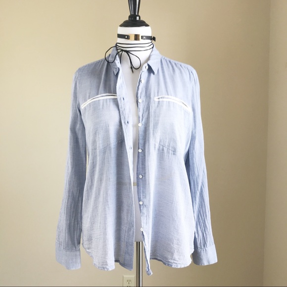 Calvin Klein Jeans Tops - Calvin Klein Jean Blue Stripe Button Down